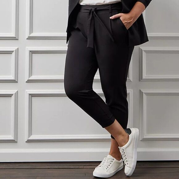 Torrid Crepe Hi-Rise Tapered Pants 4 - Picture 1 of 9